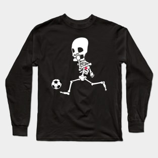 soccer skeleton halloween Long Sleeve T-Shirt